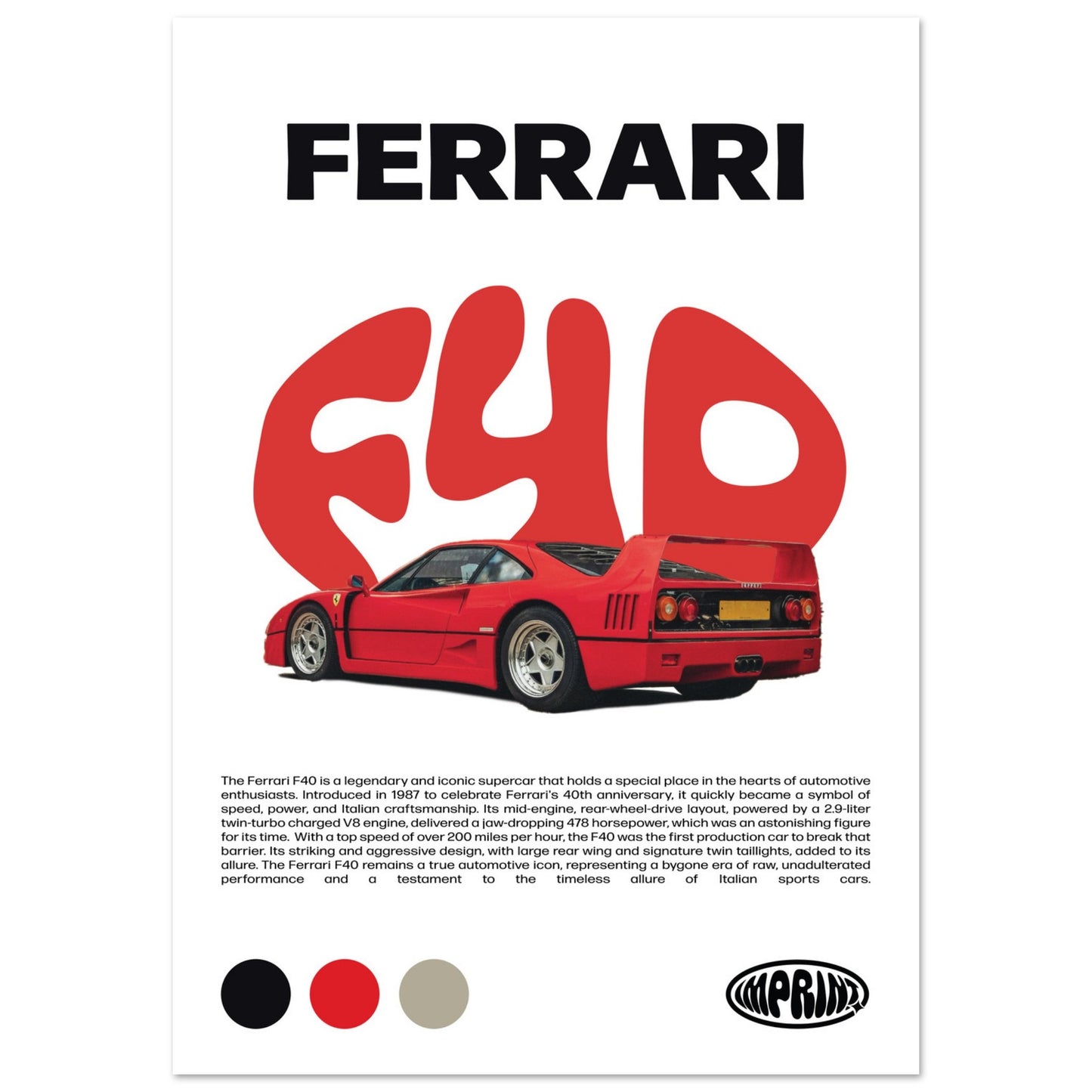 Ferrari F40 Poster