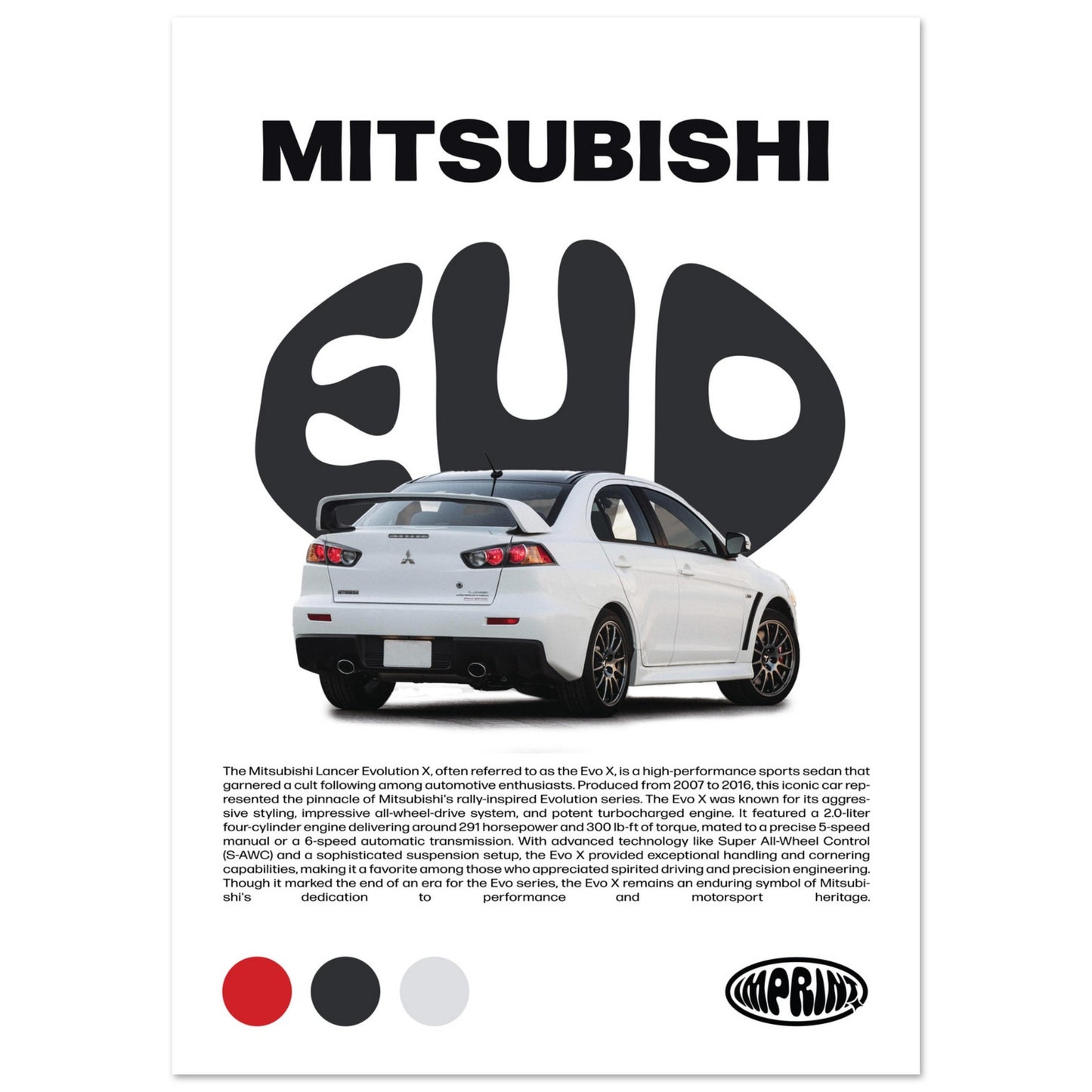 Mitsubishi Evo X Poster