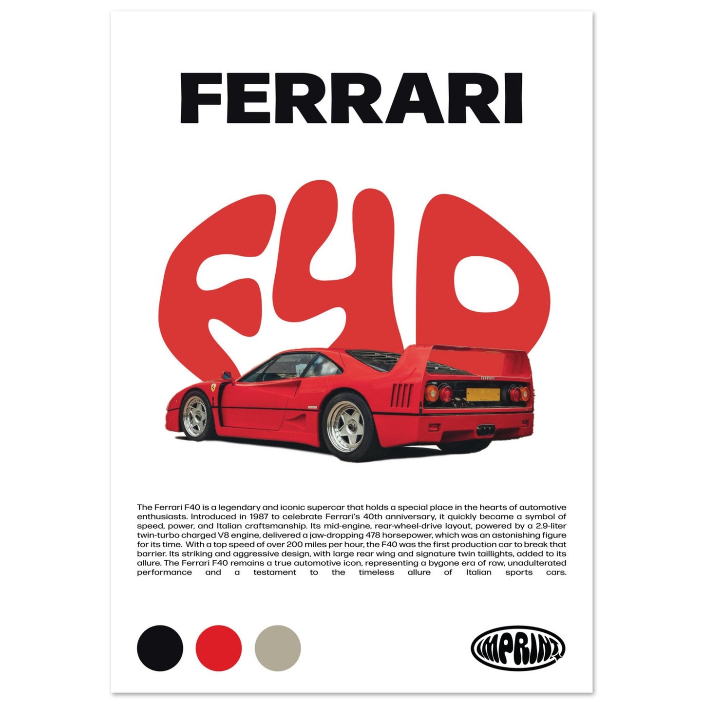 Ferrari F40 Poster