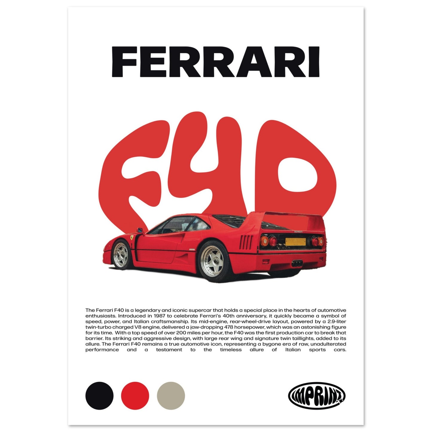 Ferrari F40 Poster