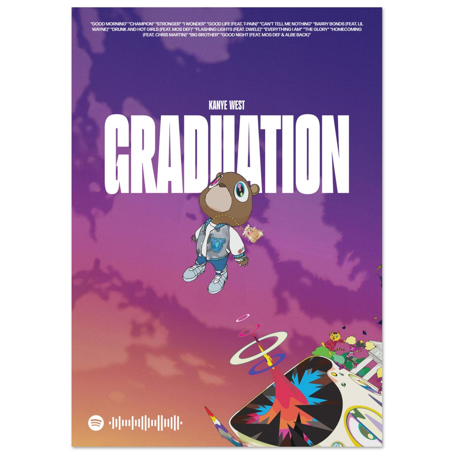 Kanye West Poster Graduation Kanye West Playlist Graduati - Inspire Uplift